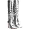 imageJessica Simpson Womens MINERVA Faux Leather Cushioned Footbed KneeHigh BootsSilver