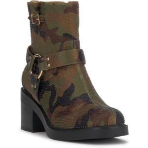 imageJessica Simpson Womens Ceridwen Satin Block Heel Ankle BootsForest Camo