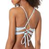 imageJessica Simpson Womens Striped Tie Front Swim Bottom SeparatesBluebell Cropped Cami