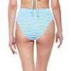 imageJessica Simpson Womens Striped Tie Front Swim Bottom SeparatesBluebell High Waist Bottom