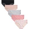 (5-pack) Floral Print/Blush/Dot Print/Black/Rose