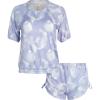 imageJessica Simpson Womens Pajama Set  2 Piece Hacci Raglan Sleeve Top and Shorts Cute Matching Pajamas for Women SLBlue Dreamy Tie Dye