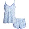 imageJessica Simpson Womens Pajama Set  2 Piece Hacci Raglan Sleeve Top and Shorts Cute Matching Pajamas for Women SLBlue Winter Tulips