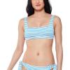 imageJessica Simpson Womens Striped Tie Front Swim Bottom SeparatesBluebell Thick Strap Top