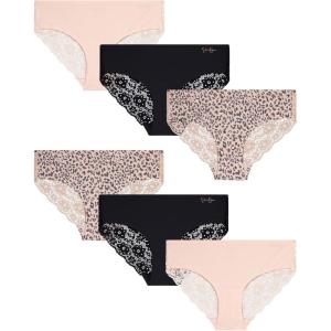 imageJessica Simpson Womens Hipster Panties  3 Pack6 Pack Sexy Lace Womens Underwear  Seamless Panties for Women Sizes SXLPearlBlackBlush 6 Pack