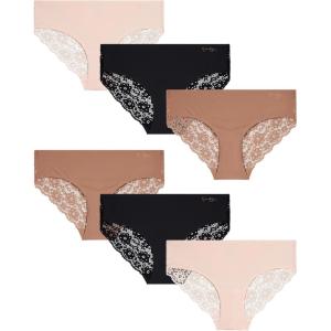 imageJessica Simpson Womens Hipster Panties  3 Pack6 Pack Sexy Lace Womens Underwear  Seamless Panties for Women Sizes SXLPearlDolceBlack 6 Pack