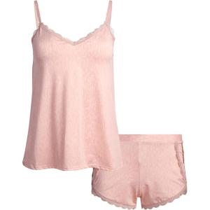 imageJessica Simpson Womens Pajama Set  2 Piece Hacci Raglan Sleeve Top and Shorts Cute Matching Pajamas for Women SLPink Tiger Leo