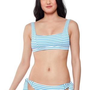 imageJessica Simpson Womens Striped Tie Front Swim Bottom SeparatesBluebell Thick Strap Top