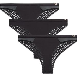 imageJessica Simpson Womens Tanga Underwear  3 Pack6 Pack Soft Microfiber Lace Back Panties  Breathable Underwear for WomenBlack 3pk