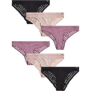 imageJessica Simpson Womens Tanga Underwear  3 Pack6 Pack Soft Microfiber Lace Back Panties  Breathable Underwear for WomenGrape 6 Pack