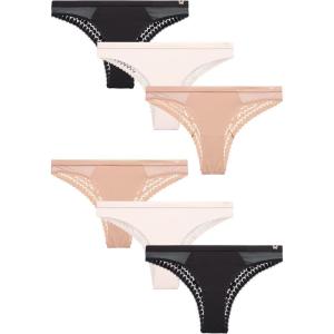 imageJessica Simpson Womens Tanga Underwear  3 Pack6 Pack Soft Microfiber Lace Back Panties  Breathable Underwear for WomenPearl 6pk