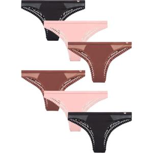 imageJessica Simpson Womens Tanga Underwear  3 Pack6 Pack Soft Microfiber Lace Back Panties  Breathable Underwear for WomenRose 6pk