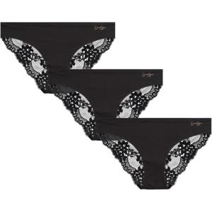 imageJessica Simpson Womens Underwear  3 Pack Microfiber Lace Bikini Panties SXLBlack