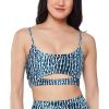 imageJessica Simpson Womens Animal Print Adjustable Bikini Swim topDark Navy