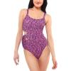 imageJessica Simpson Womens Eyelet CutOut OnePiece SwimsuitFuschia Snake Print