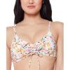imageJessica Simpson Womens Floral Print Ruched Bikini Swim topSunset Ruched Top