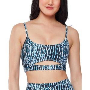 imageJessica Simpson Womens Animal Print Adjustable Bikini Swim topDark Navy