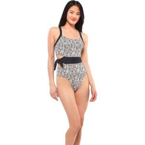 imageJessica Simpson Womens Eyelet CutOut OnePiece SwimsuitNatural