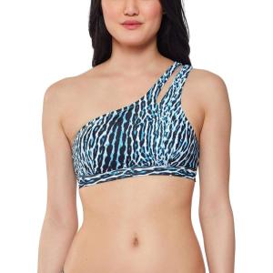 imageJessica Simpson Womens Standard Mix ampamp Match Snake Print Swimsuit Separates Top ampamp BottomLeopard One Shoulder Top
