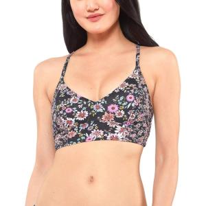 imageJessica Simpson Womens Standard Mix ampamp Match Floral Bikini Swimsuit Separates Top ampamp BottomBlack Cropped Cami