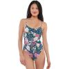 imageJessica Simpson Womens Textured Printed OnePiece SwimsuitDark Navy Multi