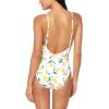 imageJessica Simpson Womens Textured Printed OnePiece SwimsuitLemon Pattern Tie Waist