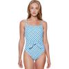 imageJessica Simpson Womens Textured Printed OnePiece SwimsuitCaspian Plaid