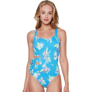imageJessica Simpson Womens Textured Printed OnePiece SwimsuitCaspian Multi