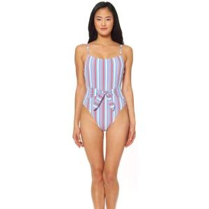 imageJessica Simpson Womens Textured Printed OnePiece SwimsuitEyeshadow Multi