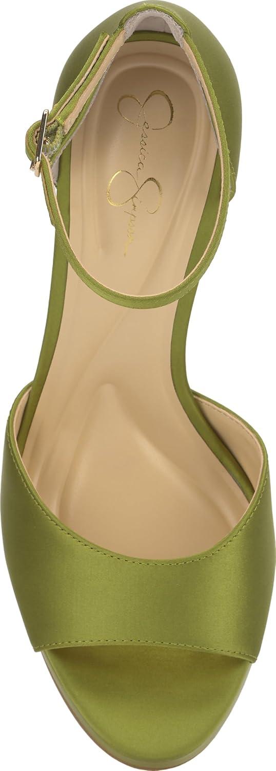 Jessica Simpson Sohilea Décolleté Con Piattaforma E Punta Aperta, Tacco 12,4 Cm, Plateau 3 Cm, Colore Champagne, Taglia 38 EU