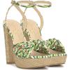 imageJessica Simpson Womens Block Heel Ankle StrapGreen Multi Jungle Jacquard