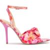 imageJessica Simpson Womens Neveny Heeled SandalPinkOrange Painterly Floral Satin