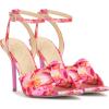 imageJessica Simpson Womens Neveny Heeled SandalPinkOrange Painterly Floral Satin