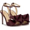 imageJessica Simpson Womens Olivine Bow Satin Ankle StrapDark Cherry Matte Satin