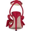 imageJessica Simpson Womens Olivine Bow Satin Ankle StrapRed Muse