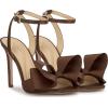 imageJessica Simpson Womens Olivine Bow Satin Ankle StrapToasted Pecan Matte Satin