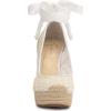 imageJessica Simpson Womens Zexie Espadrille Wedge SandalWhite Floral Mesh