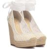 imageJessica Simpson Womens Zexie Espadrille Wedge SandalWhite Floral Mesh