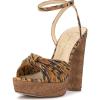 imageJessica Simpson Womens Block Heel Ankle StrapNatural Tiger Print