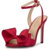 imageJessica Simpson Womens Olivine Bow Satin Ankle StrapRed Muse