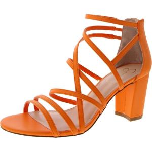 imageJessica Simpson Stassey Womens Caged Faux Leather Back Zip Dress SandalsMango Sorbet