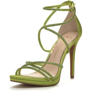 imageJessica Simpson Womens Jaeya Rhinestone Strappy Dress SandalsPeridot