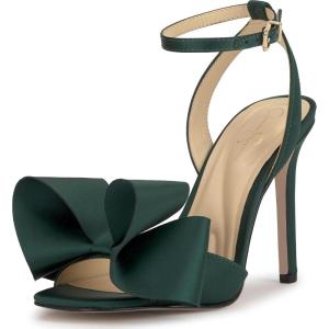 imageJessica Simpson Womens Olivine Bow Satin Ankle StrapDark Pine Matte Satin