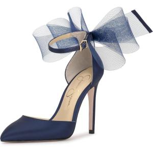 imageJessica Simpson Womens Phindies Satin Bow PumpsNavy Baby