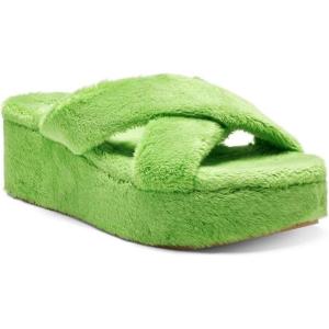 imageJessica Simpson Womens Talulla Faux Fur Slides Flatform SandalsGreen