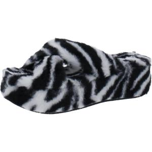 imageJessica Simpson Womens Talulla Faux Fur Slides Flatform SandalsWhiteBlack