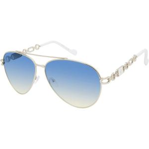 imageJessica Simpson Womens J5596 Classic Metal Aviator Pilot Sunglasses with UV400 ProtectionSilver  White