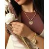 imageJessica Simpson Heart Necklace for Women 16quot  2quot GoldTone Heart Pendant Necklace with Clear Crystal Embellishments