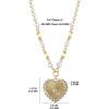 imageJessica Simpson Heart Necklace for Women 16quot  2quot GoldTone Heart Pendant Necklace with Clear Crystal Embellishments