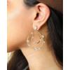 imageJessica Simpson Womens Drop and Hoop Earrings  GoldTone Earrings with Crystal EmbellishmentsGold Orbital Hoops